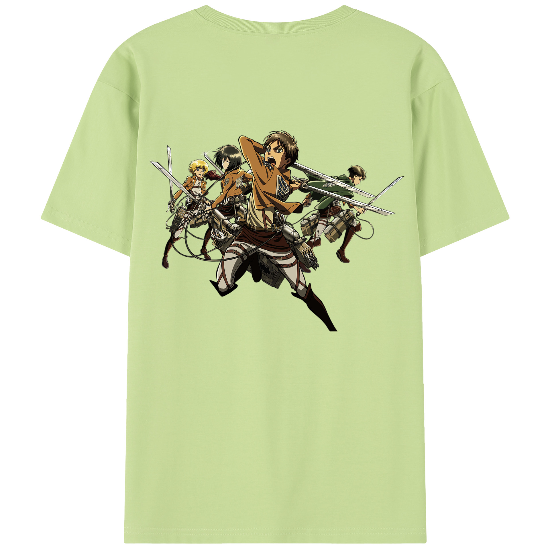 （画像用） 進撃の巨人 エレン･イェーガー Attack on Titan Eren Jäger 綿100％半袖Tシャツ（背面プリント）